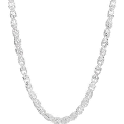 New 925 Silver Necklace Fishbone Necklace Men&Women Jewelry Gift Hip Hop Silver Chain