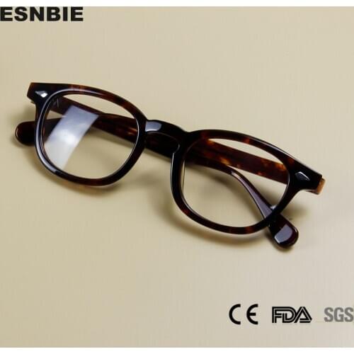 Medium Round Handmade Acetate Frame Glasses Men Women Brand Designer Vintage Eyeglasses Myopia Optical Frame Korean Eyewear 47