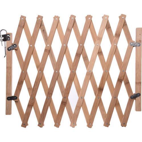 Dog Pet Fences Portable Folding Safe Guard Barrier Wooden Expanding Puppy Fence Stretchable Safe Gate For Dogs Baby Pet