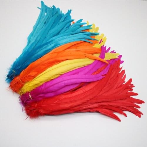 Wholesale 100PCS 30-35CM Natural Rooster tail Feathers For Decoration Craft Feather Christma Diy Pheasant Feather