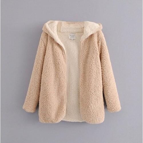 Fashion Lamb Wool Autumn Winter Coat Women Fleece wool Shaggy Warm Cropped Overcoat Single Breasted Outwear double-sided