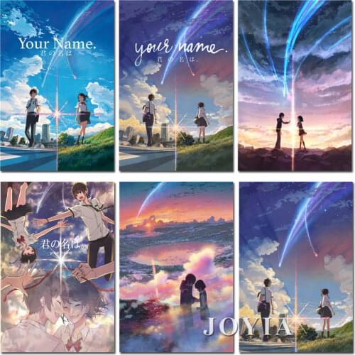 Manga Film Poster Anime Movie Prints Your Name Poster Kimi No Na Wa Wall Art Pictures 40x60 50x75cm Cartoon Love Silk Painting