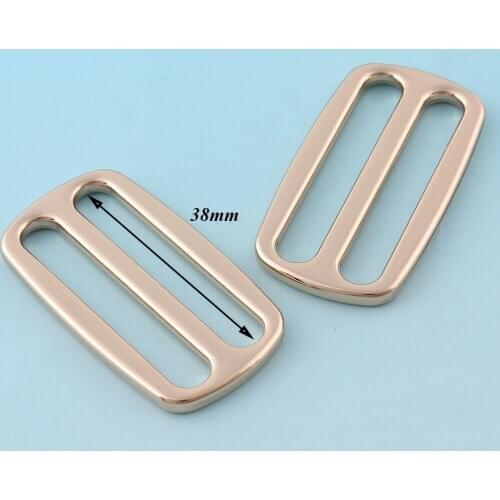 38mm Alloy Release Belt Buckles Light gold Adjuster Buckle Tri Bar Buckles Strap Slider Fastener Bag Hardware rectangle buckles