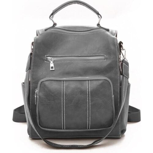 Luxury PU Backpack For Women Multifunction Travel Causal Ladies Cross-Body Bags Girls Handbag sac a dos Teenager Portable Pack