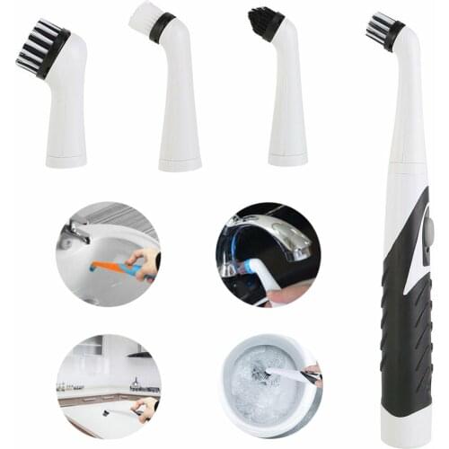 Handheld Cleaning Brush With Detachable Head Electric Sonic Scrubber Cordless Cleaning Brush Household Cleaning Brush