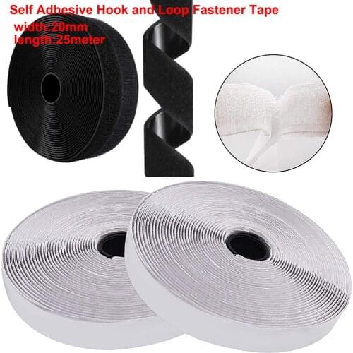 25m/lot 3cm width Self adhesive Hook and Loop Fastener Tape Strong Glue on Magic Nylon Sticker Adhesive Disk Velcros DIY for bag