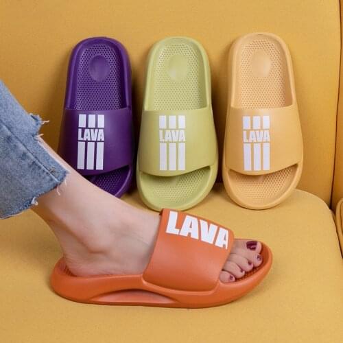 Letter Slippers Female Summer Purple One-piece Indoor Home Sandals Mens Bedroom Soft Bottom
