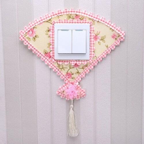 Fabric Switch Stickers Heart-Shaped Floral Decorative Sticker Room Decor Switch Socket Wall Sticker Home Decoration Stickers