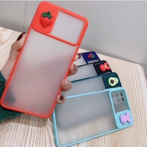 Slide Camera Lens Protection Case for Samsung Galaxy A12 SM-A125F cover 3D DIY cute Fruit Phone Case for for Samsung a12 A125M