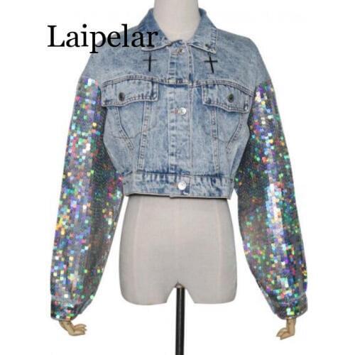2020 Autumn Punk Style Fashion Women Denim Jacket Coat Vintage Design Women Bomber Jacket Tops For Women Cropped Top Coat