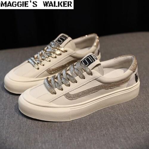 Maggies Walker Women Fashion Leather Casual Shoes Lacing Platform Out-door PU Casual Walking Shoes Size 35-40
