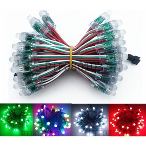100 pcs/lot 12mm WS2811 2811 IC RGB Led Module String Waterproof DC5V Digital Full Color LED Pixel Light