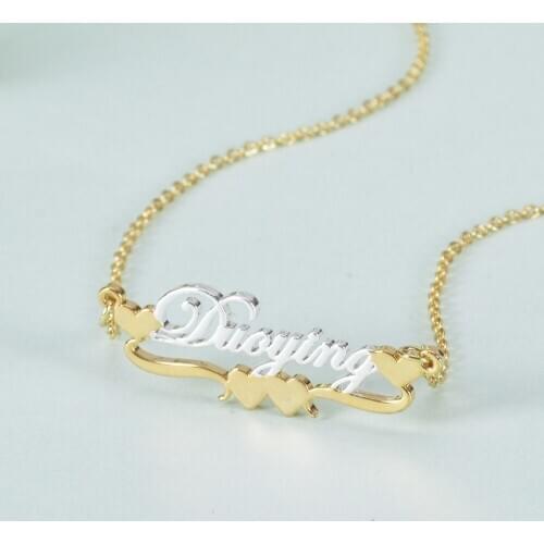 2020 New Two-color Custom Nameplate Necklace Women Pendant Name Necklace Stainless steel Personalized Choker Gift