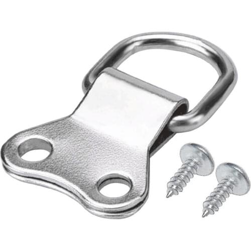 25 Pcs D-Ring Picture Frame Hanging Hooks Double Hole Hangers with Screws Silver Photo Frame Wall Hanging Parafuso Guacho Metal