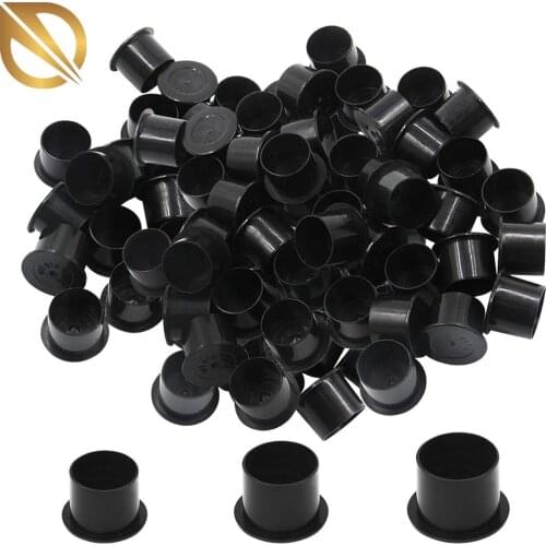 1000pcs Tattoo Ink Cups Caps Holder Permanent Makeup Black Pigment Ink Caps Cups Tattoo Accessories 11mm 14mm 17mm