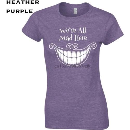 569 Were all mad here Womens T-Shirt funny hatter alice new cool costume crazy