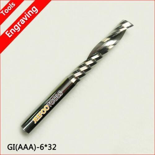 6*32mm Single Flute Cutters, Solid Carbide Cutting Tools, Engraving Carving MDF, PVC Board, Acrylic