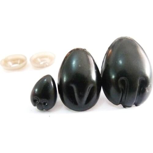 60pcs/lot 12x15mm/17x22mm/20x27mm black plastic safety toy noses & soft washer plush doll accessories size option