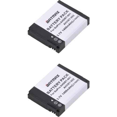 Batmax 2Pcs AHDBT-001 AHDBT 001 AHDBT-002 Battery for GoPro Hero1 Hero2 Motorsports Surf Outdoor 960 1080P Edition