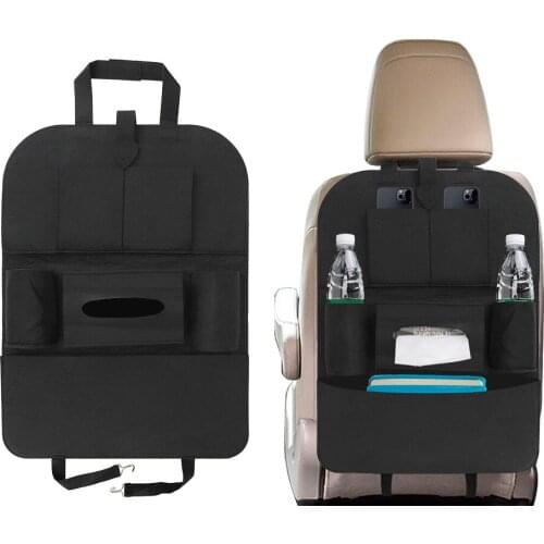 Car Back Seat Storage Bag Car Organizer Felt Universal Phone Tissue Drink Storage Bag Multi Pockets Car Accessories