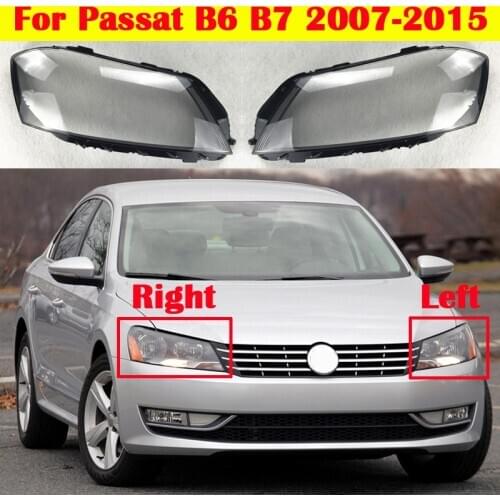 Car Front Lamp Shell For Volkswagen Passat B6 B7 2007-2015 Auto Headlight Cover Headlamp Lampshade Light Glass Lens Case