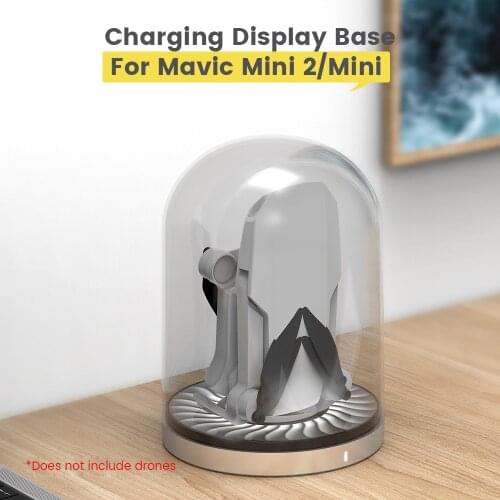 Charging Display Base Breathing Light Durable Transparent Magnetic Type C Bell Jar for DJI Mavic Mini 2/Mini Drone Accessories