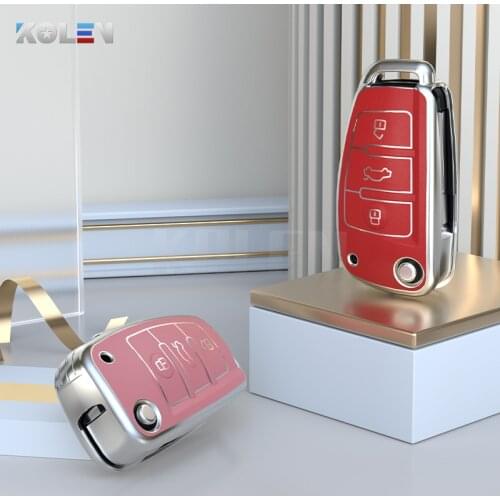 Tpu Leather Car Key Case Cover For Audi A1 A3 A4 A5 A6 C6 C5 A8 R8 Q3 Q5 Q7 8L 8P B6 B7 B8 Protector Shell Fob Auto Accessories