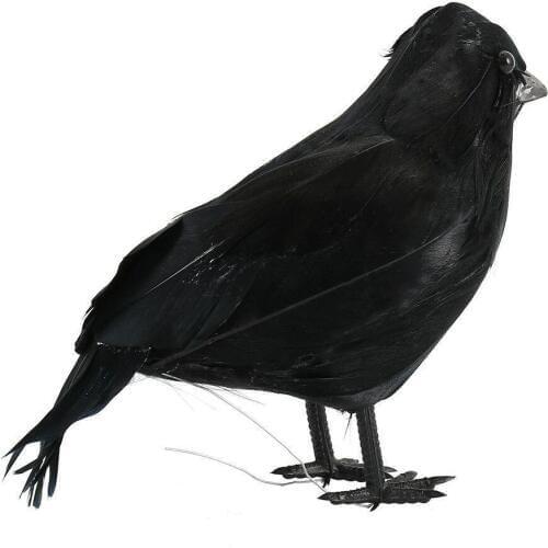 Black Lifesize Simulation Raven Movie Prop Fake Crow Bird Decor Festival Wholesale Halloween Hunting Ghost Supplies Fake H0X3