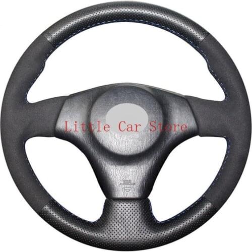 Black Suede Leather Hand-stitched Car Steering Wheel Cover For Toyota RAV4 2003-2005 Lexus IS200 300 2004 2005