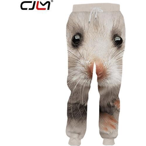 CJLM 2019 Unisex Hip Hop 3D Printed Service Oringial Animal White Mouse Custom Plus Size Sweatpantss Dropshipping