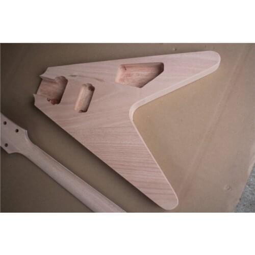 Factory custom irregular V shape electric guitar, semi-finished guitar,mahogany body and neck,rosewood,can custom color