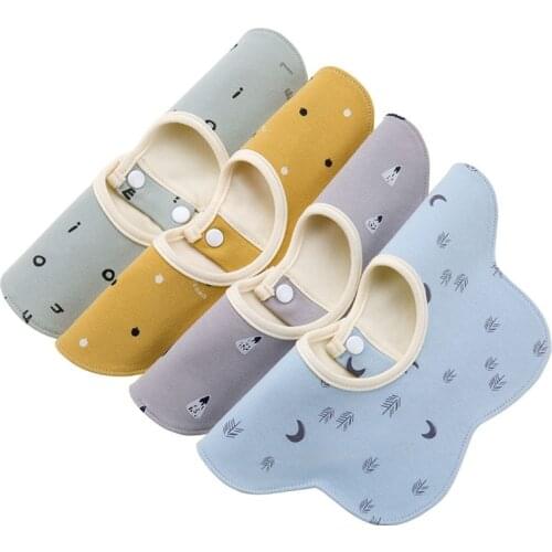 HappyFlute Baby Bib With Flower Design Cotton Reusable Unisex Waterproof Baby Bandana Drool Bibs