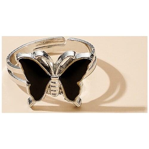 Cubic Zirconia Butterfly Rings Rings for Women Silver Plated Banquet Couple Wedding Rings Give Girlfriend Birthday Gift Jewelry