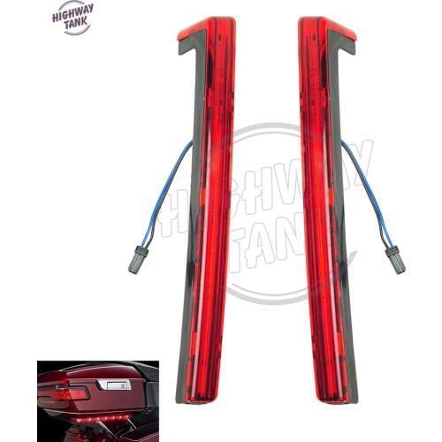 Red Motorcycle Tour Pak Pack Accent Side Panel With LED Light case for Harley Davidson Touring Trunk 2014 2015 2016 2017