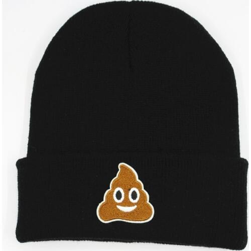 LDSLYJR Cotton Cartoon ghost embroidery Thicken knitted hat winter warm hat Skullies cap beanie hat for men and women 54