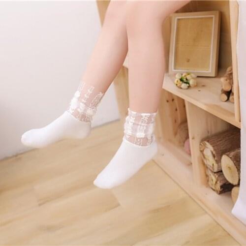 Summer multi-color pile of net yarn tube socks cute tide little princess all-match socks girls baby summer mosquito socks