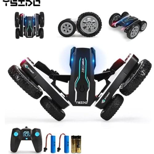 YSIDO RC Car 2.4G 4CH Stunt Drift Deformation Buggy Car Rock Crawler Roll Car 360 Degree Flip Kids Robot RC Cars Toys