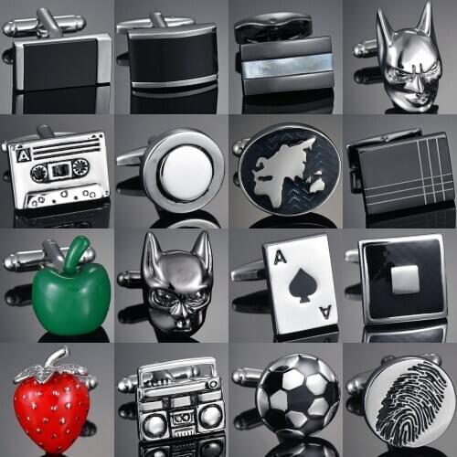 Luxury Shirt Gift Cufflinks for Mens Branded Wedding Cuff links Button Custom Black High Quality Free Shipping