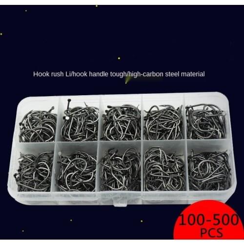 Hot High Carbon Steel Gold/Black Barbed Carp Fishing Hook Set 3#-12# Fly Fishing Jip Barbed Carp Hooks Sea Tackle Accessories