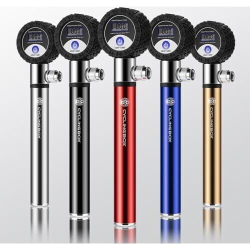 Portable Bicycle Pump Manual Aluminum LCD Digital Tire Pressure Intuitive 120PSI MTB Bike Inflator Cycling Bike Air Pump BC0546