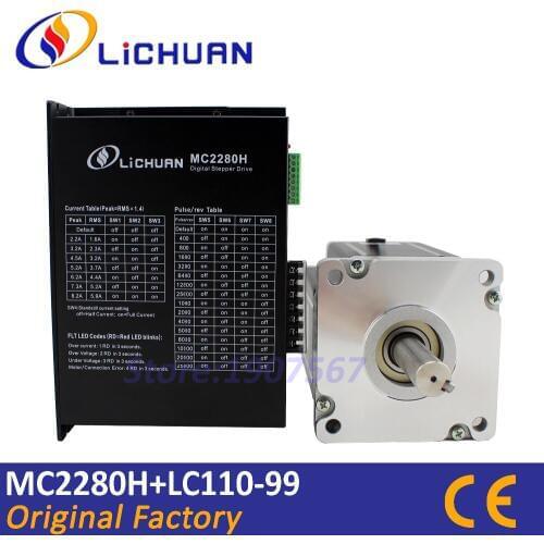 Nema 42 Lichuan 12Nm stepper motor driver kit 2 phase cnc drive MC2280H 3 axis stepping driver controller set
