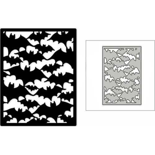 New Bats Rectangle Frame Background 2020 Metal Cutting Dies for DIY Scrapbooking and Card Making Decor Embossing Craft No Stamps