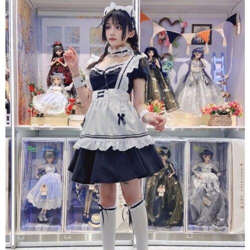 Daily Summer Kawaii Cartoon Print Sleeveless Sling Dresses Fairy Cosplay Costume Japanese Style Victorian Sweet Lolita Jsk Dress