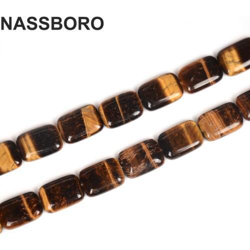 Rectangle 13X18mm Tiger Eye Natural Stone Beads Loose Spacer Beads For Jewelry Making Bracelet Necklace DIY Accessories Craft