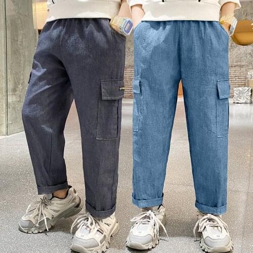 2021 Straight Baby Spring Autumn Jeans Pants For Boys Children Kids Trousers Clothing Teenagers Gift Home Outdoor High Quality