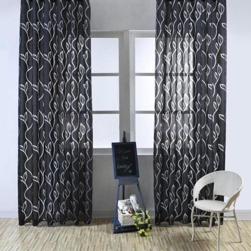 Romantic Bubble Leaf Pattern Window Sheer Curtain for Bedroom Living Room 100x270cm Home Textile Supplies Accessories Products