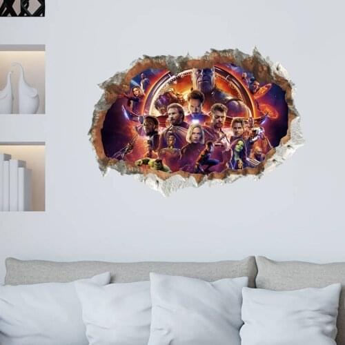 The Avengers Self-adhesive Removable Vinyl Wall Stickers For Living Room Bedroom 3D Waterproof Home Design Wallpaper DIY Posters
