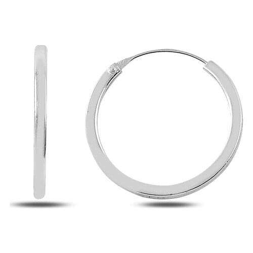 Silver 925 Sterling 20mm Simple Ring Earrings