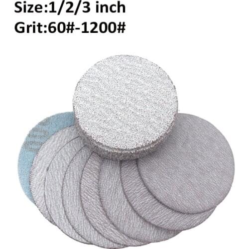 1"2"3" 60-1200 Grit White Dry Sanding Paper Hook Loop Flocking Sanding Discs Grinding For Car Metal