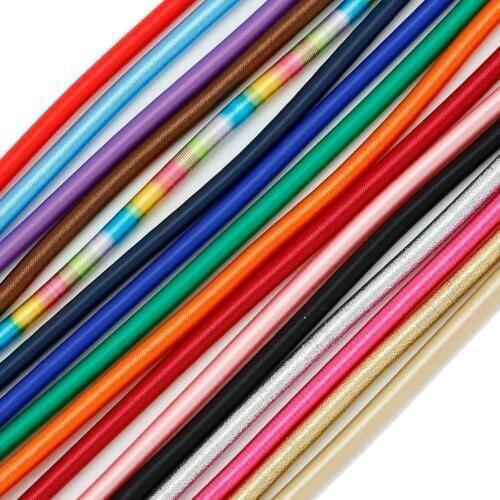 3pcs 5x45cm Soft Rayon Silk Jewelry Cord Hollow Rubber Cords For Jewelry Making Multi-colors Rope String Clothes Craft Material